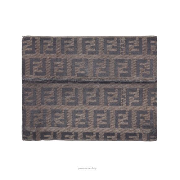 🔴 Fendi Trifold Wallet - Mini FF Zucca - Picture 1 of 10